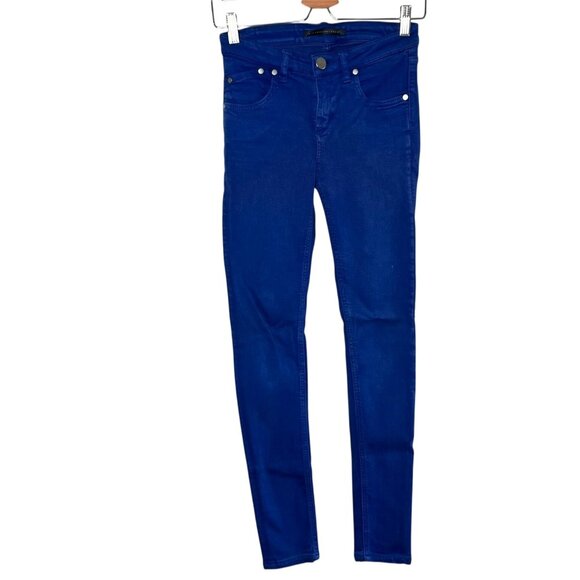 Victoria Beckham Womens Colbalt Blue Mide Rise Skinny Jeans Size 25 designer - Picture 1 of 13